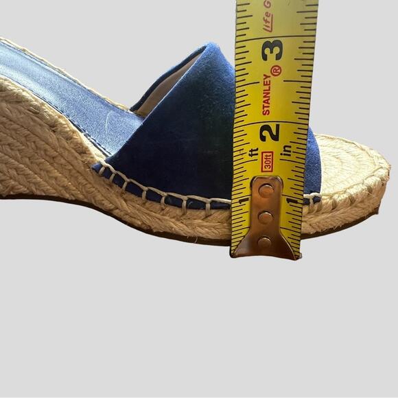 Suede Wedge Espadrille Sandals 8.5 Vince Camuto Leather Leera Moody Blues Whimsy - Picture 10 of 12
